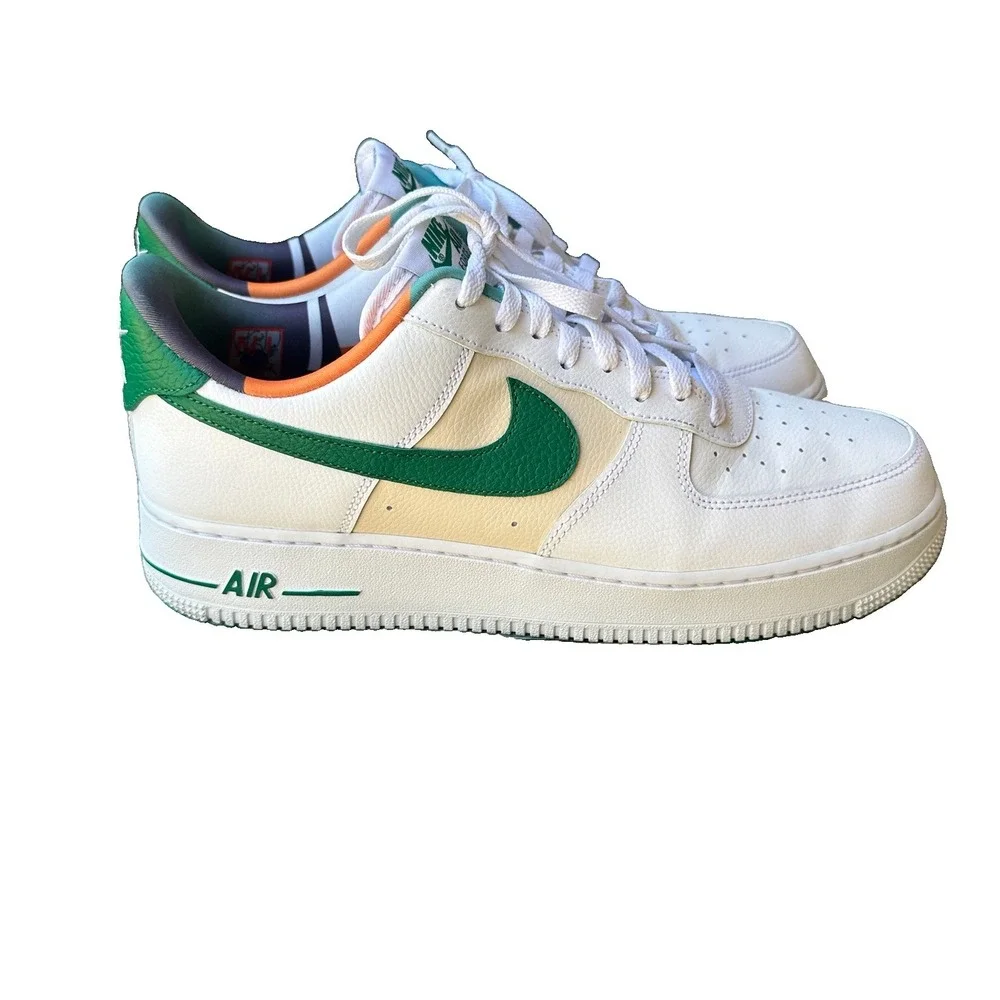 Nike Air Force 1 '07 LV8 EMB Athletic Shoes White Men's 12 Malachite DM0109-100